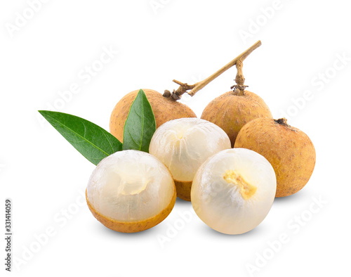 longan isolated on white background photo