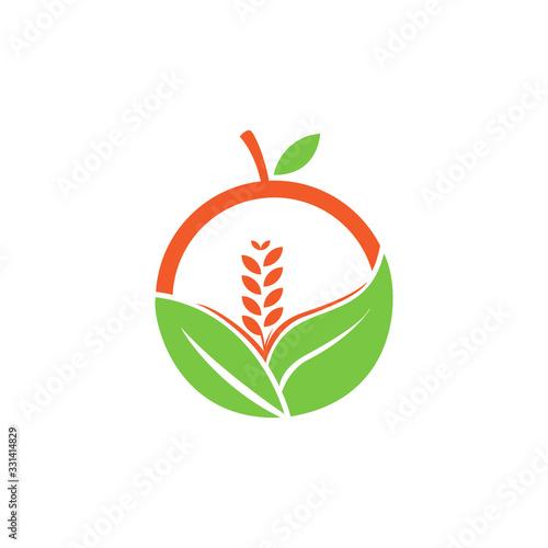 Organic fruit plantation logo template