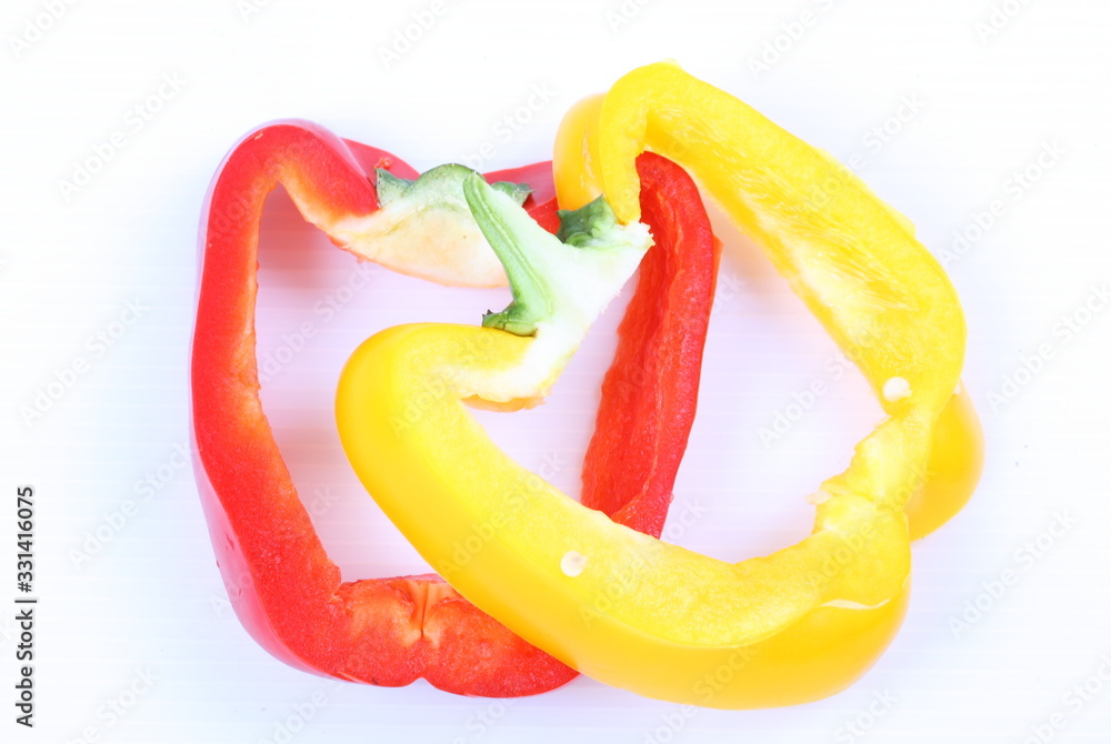 Sweet bell pepper isolated on white background cutout Sweet bell pepper isolated on white background cutout