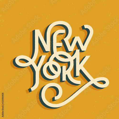 New York t shirt lettering print