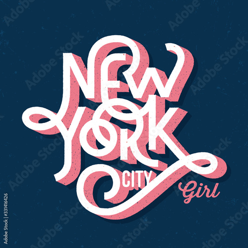 New York city girl t shirt lettering