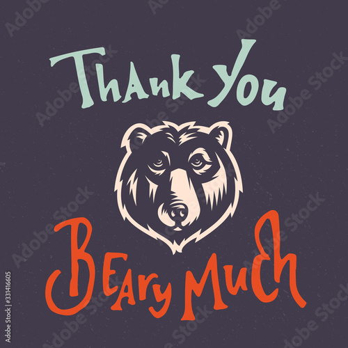Thank you Beary Much Funny card design