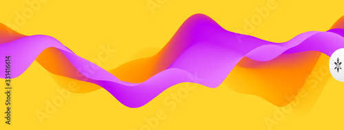 Abstract wavy background with modern gradient colors. Trendy liquid design. Motion sound wave. Vector illustration for banners, flyers and presentation.