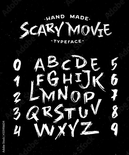 Hand Made Textured Typeface Scary Movie