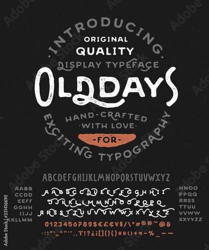 Hand crafted vintage typeface 'Old days'