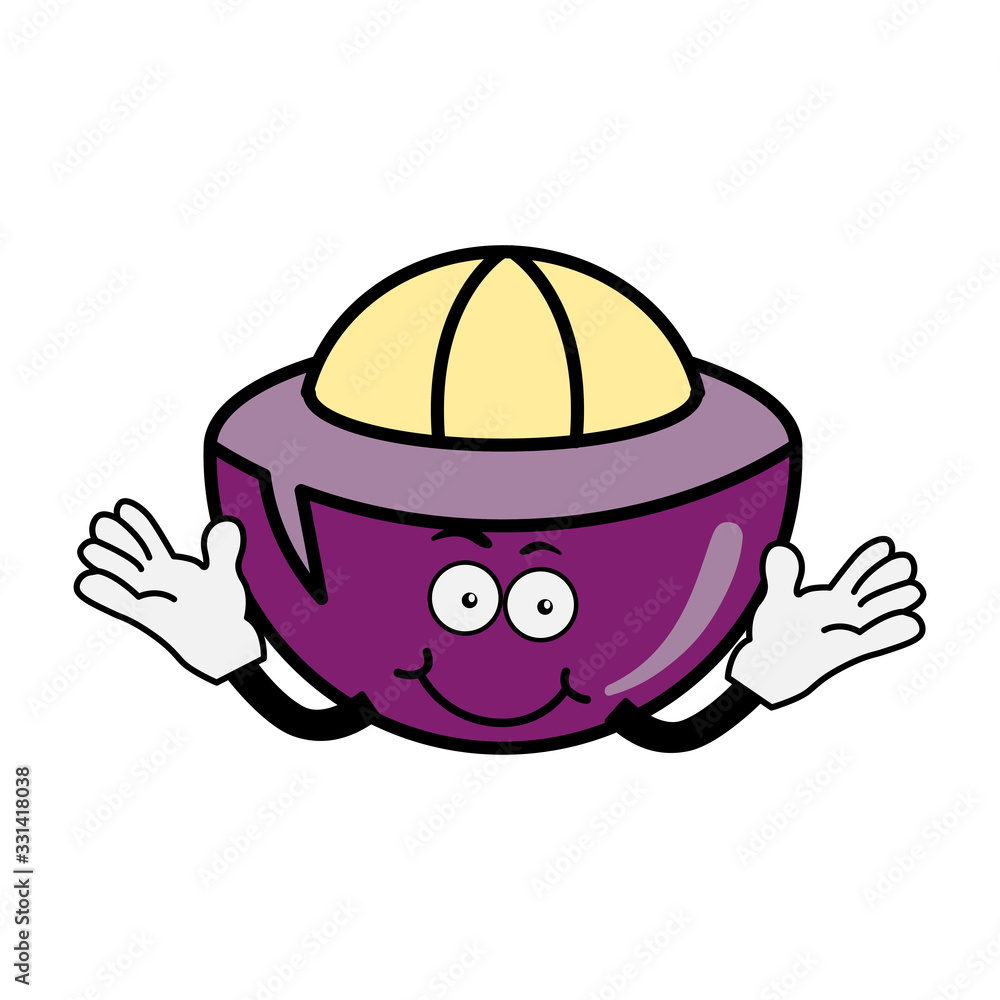 Fototapeta premium Mangosteen Cartoon characters illustration vector