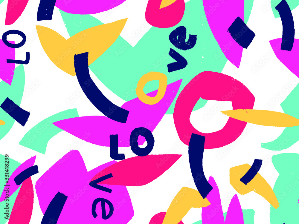 Seamless abstract background pattern in bright summer positive colors. Hand-drawn abstract pattern with randomly arranged spots and dots and lines. Pencil and paint texture. Seamless abstract background pattern in bright summer positive colors. Hand-drawn abstract pattern with randomly arranged spots and dots and lines. Pencil and paint texture.