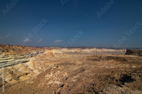 Top view of Canyon Wadi Ash Shuwaymiyyah along the coastal road to Salalah in Oman photo