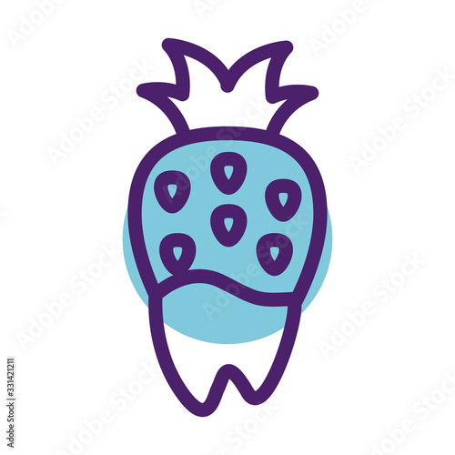 fresh strawberry fruit line style icon