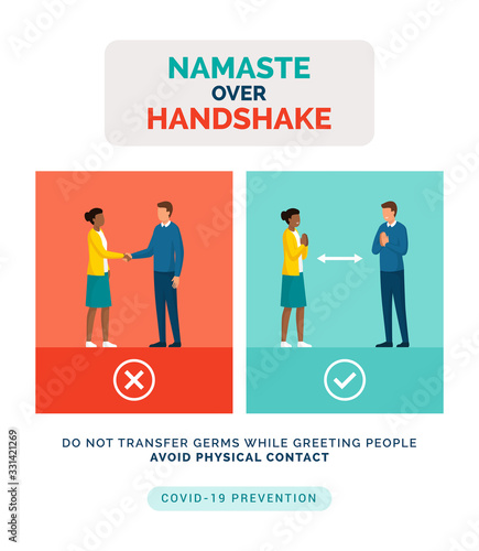 Namaste over handshake