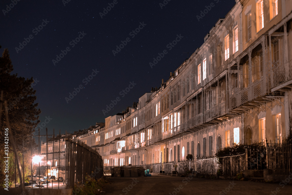 Bristol Royal Crescent at night