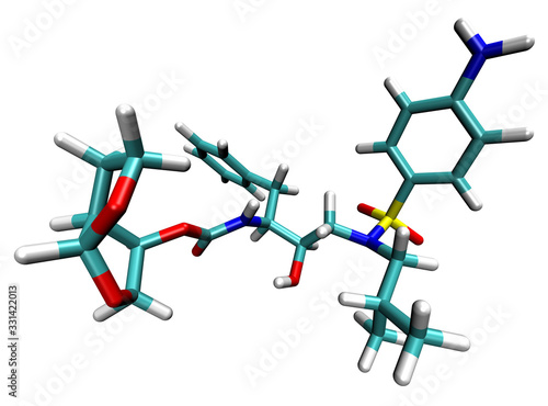 3D structure of antiviral Darunavir, active against the COVID-19 coronavirus and HIV
