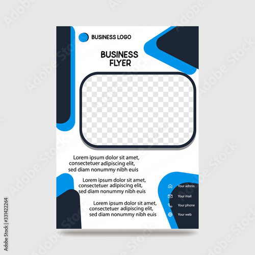 Brochure Flyer creative design. Multipurpose Shape template. Trendy minimalist flat geometric design. Vertical vector illustration