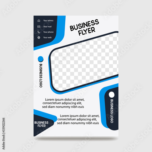 Brochure Flyer creative design. Multipurpose Shape template. Trendy minimalist flat geometric design. Vertical vector illustration