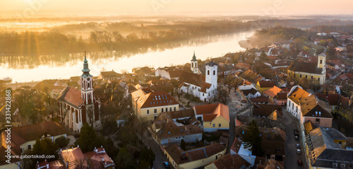 Empty tourist destination because of the coronavirus. No people on the street. Stay at home.