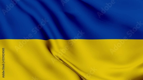 Ukraine flag is waving 3D animation. Ukraine flag waving in the wind. National flag ofUkraine. flag seamless loop animation. 4K photo