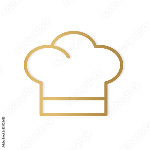 golden chef hat icon- vector illustration