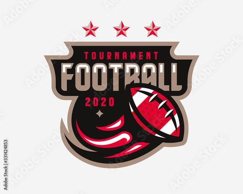 American football  logo design. Rugby emblem tournament template editable for your design.