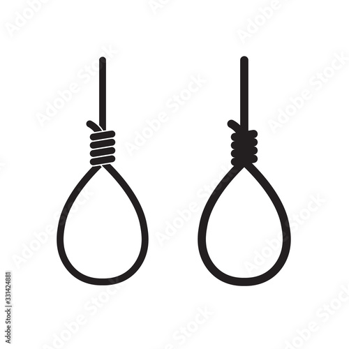 suicide hang rope- vector illustration