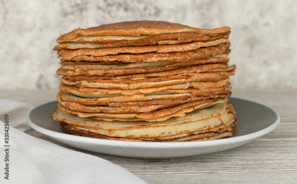 Homemade thin fresh crepes . Close up Homemade thin fresh crepes . Close up