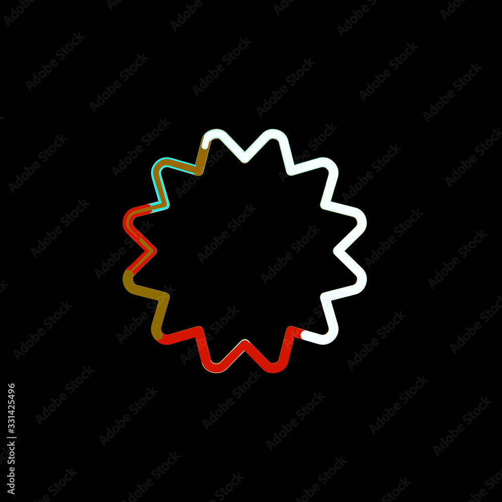 Symbol certificate from multi-colored circles and stripes. Red, brown, blue, white Symbol certificate from multi-colored circles and stripes. Red, brown, blue, white