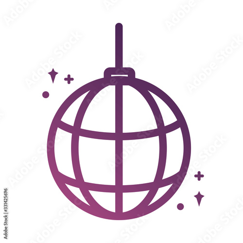 mirrors ball disco line degradient style icon