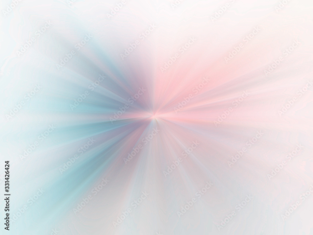 Abstract surface radial zoom blur of pink, blue, white tones. Abstract background with radial, radiating, converging lines.     
