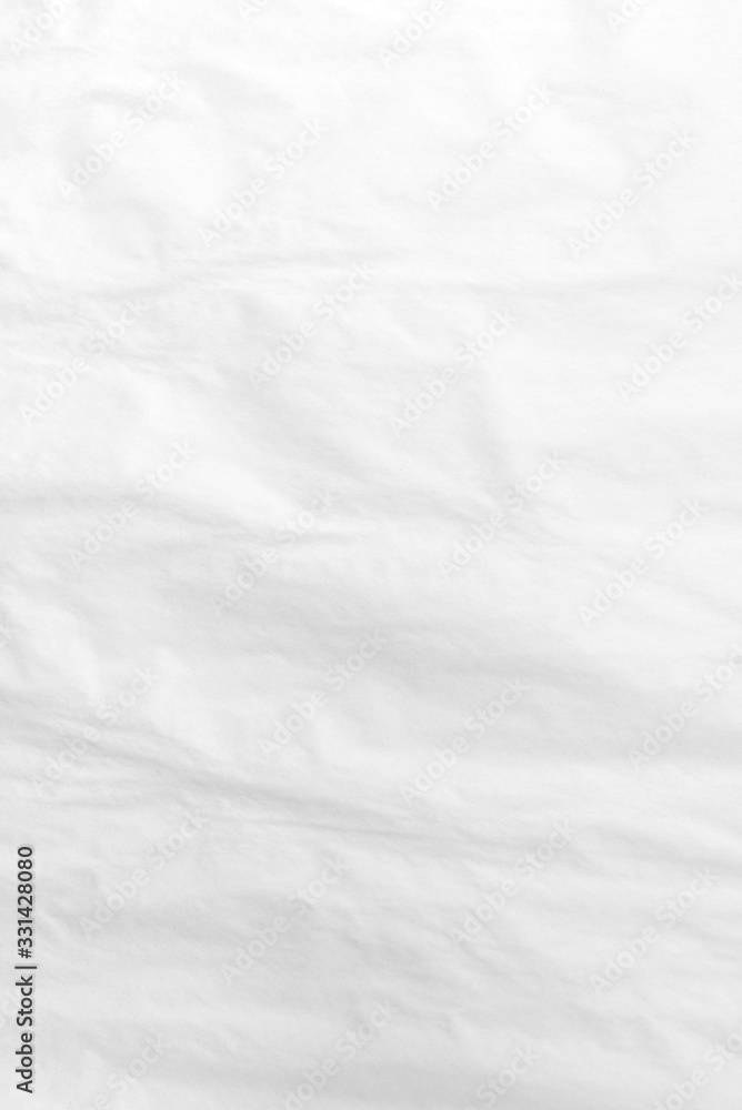 White crumpled paper surface, texture for background.