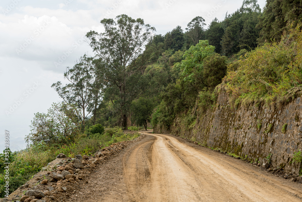 Road in Simien Mountains, Ethiopia Road in Simien Mountains, Ethiopia