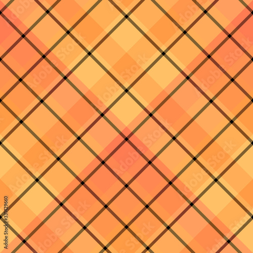 Seamless pattern in great autumn orange and black colors for plaid, fabric, textile, clothes, tablecloth and other things. Vector image. 2