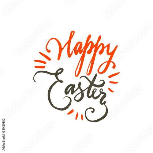 Happy Easter Handwritten wishes. Isolated vector lettering design for gift cards and invitations