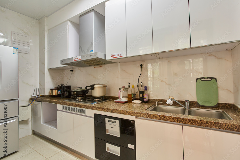 Fototapeta premium Renovated kitchen in model home