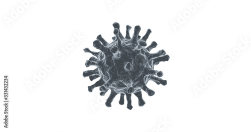 3d rendering virus isolate on white with clipping path.