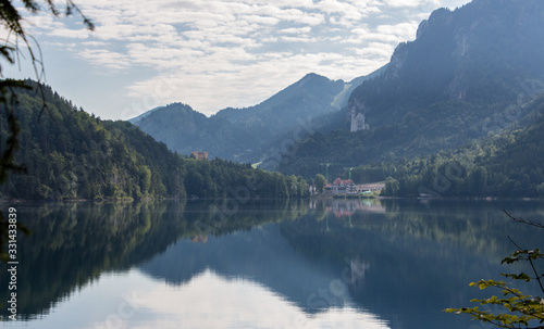 Reflection Alpsee Neuschwanstein Hohenschwangau landscape mountains