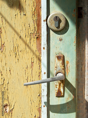 Door handle with additional lock.