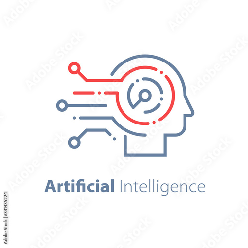 Artificial intelligence concept, machine learning, robot technology and innovation, skill improvement workshop