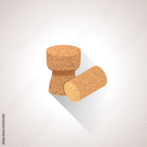 vector isometric cork plugs illustration.