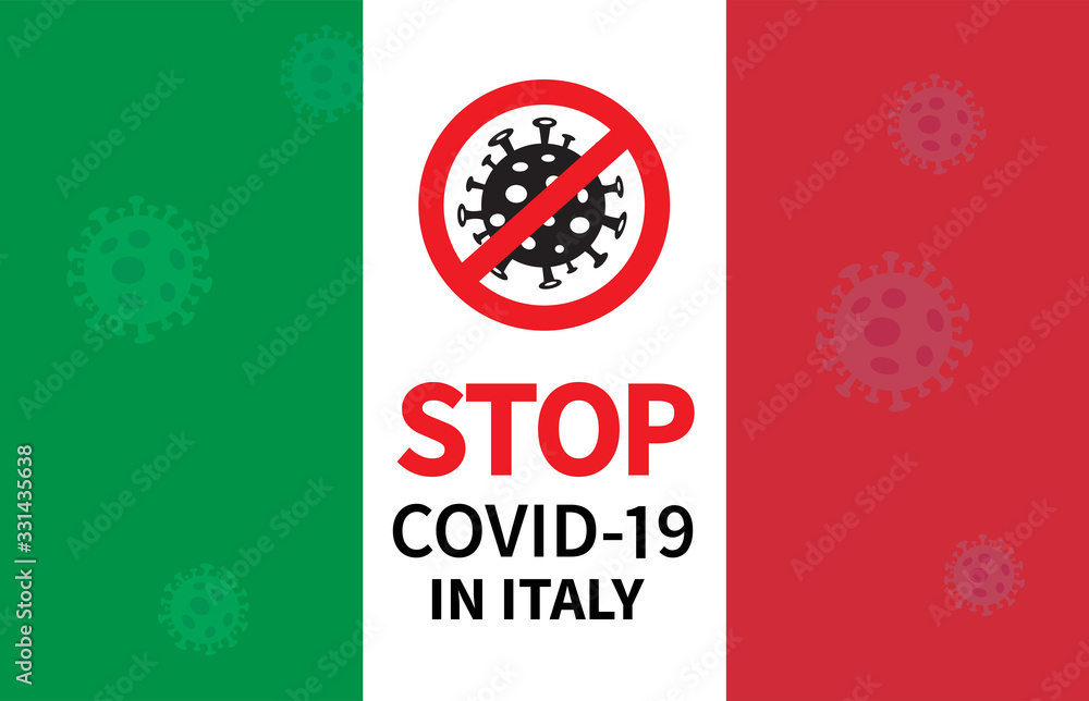 Fototapeta premium Stop coronavirus spreading in Italy. Vector illustration