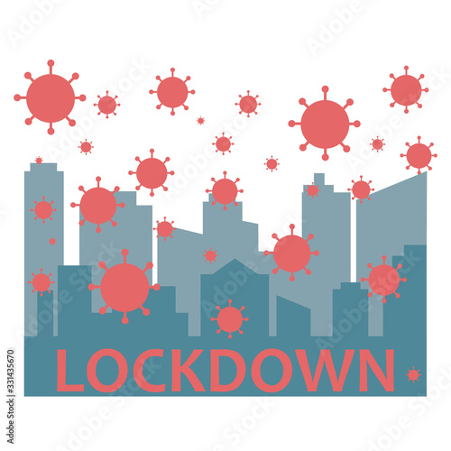 Coronavirus lockdown vector illustration. Isolate yourself from the virus. Covid-19 illustration