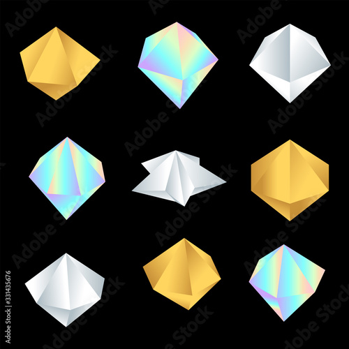Fotografie vector glossy platonic solids set.