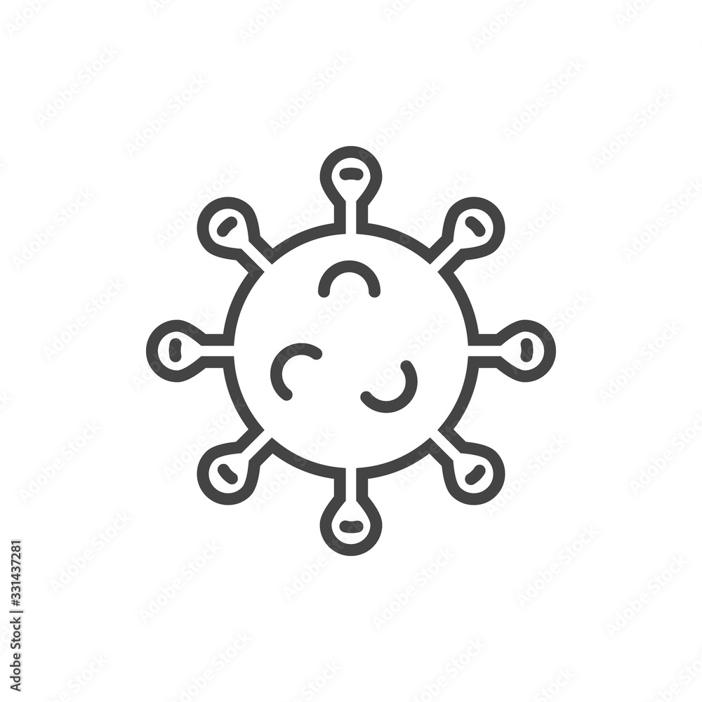 Coronavirus icon. Virus line icons on white background Coronavirus icon. Virus line icons on white background