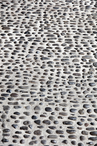 Cobbled pavement made of ro...