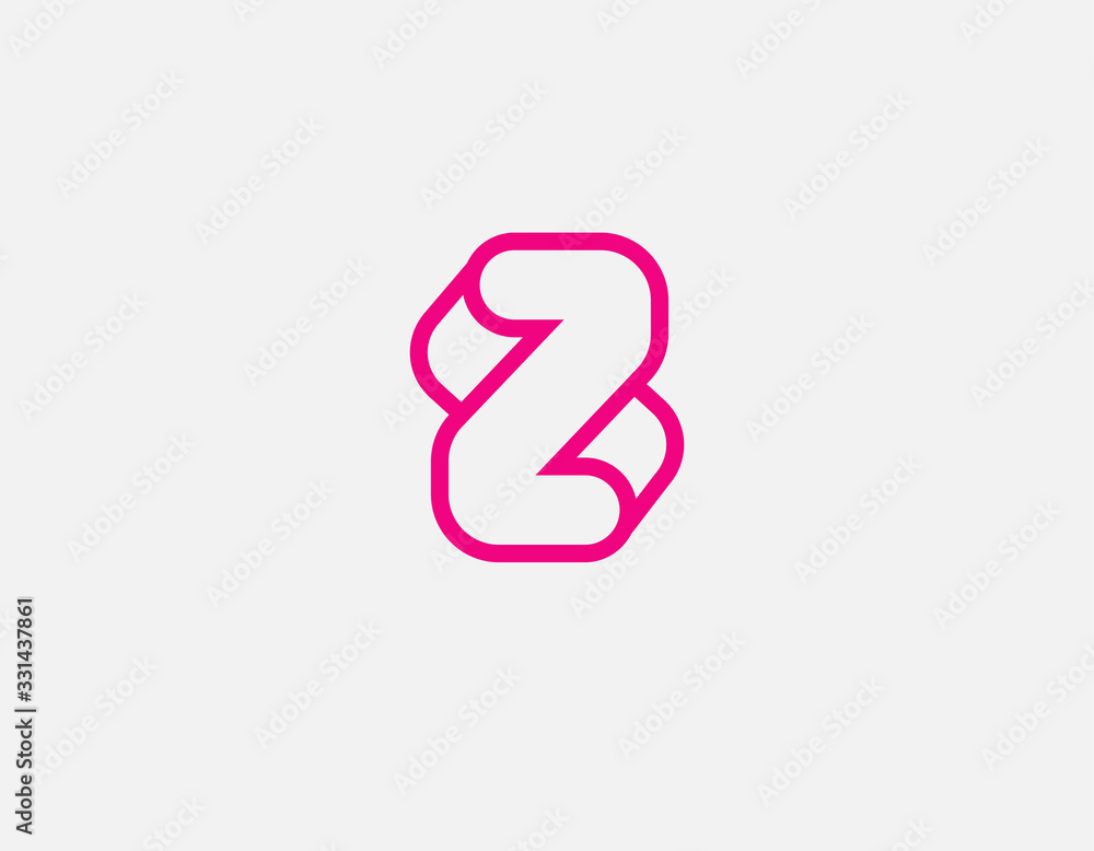 Abstract geometric linear pink logo letter Z icon icon for your company Abstract geometric linear pink logo letter Z icon icon for your company