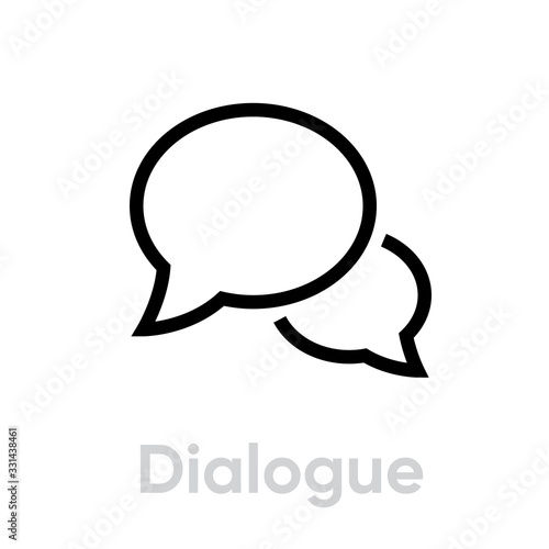 Dialogue chat message icon. Editable line vector.