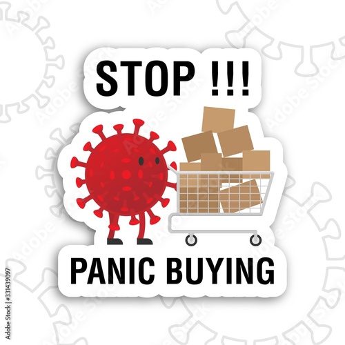 stop panic buying during a coronavirus outbreak vector illustration
