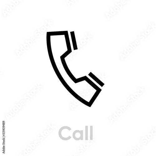 Call phone. Editable line vector.