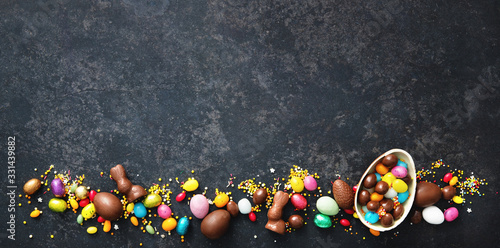 Canvas Print Chocolate Easter eggs