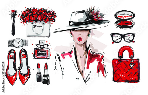 fashionable selection of bows on a white background