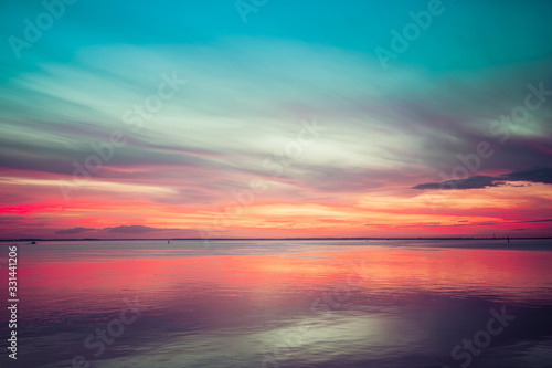 Sunset on the atlantic ocean. Florida, USA © Nickolay Khoroshkov