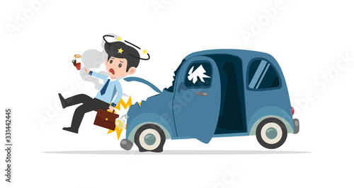 Driver hit Man injured by a car